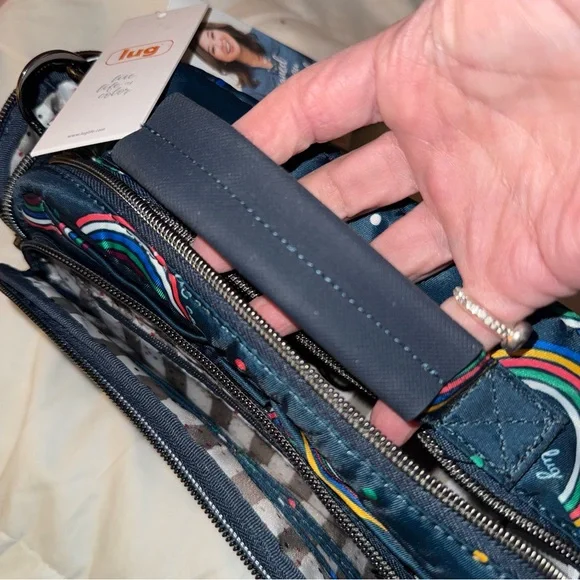 Brand New with Tags Lug Navy Rainbow Dotted Cosmetic Bag - Picture 6 of 11